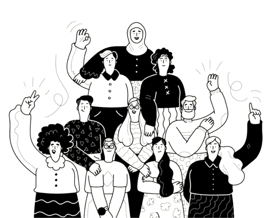 An illustration of a diverse group of people